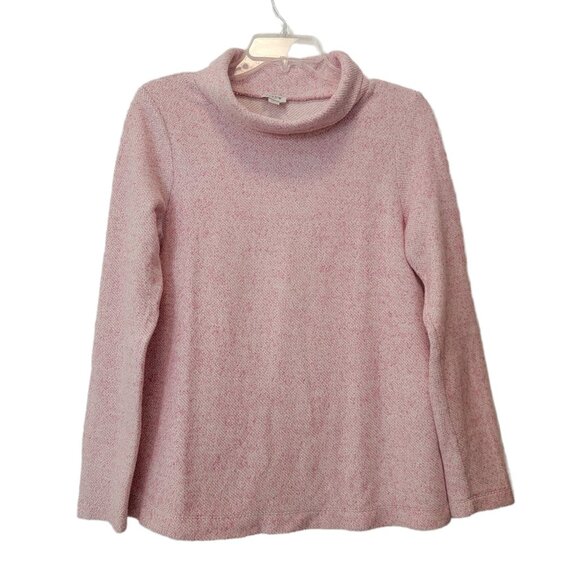 J. Crew Factory Tops - J Crew Turtleneck Top Relaxed Pale Pink Cotton Sweatshirt Pullover Women’s Sz S